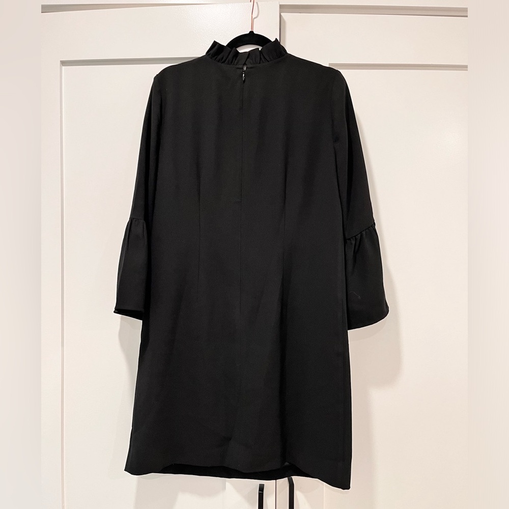 J.Crew black ruffle neck black mini dress size 6 - Picture 6 of 12